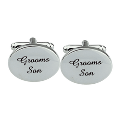 1 Pair Mens Silver Oval Wedding Cufflinks Groom Best Man Usher Page Boy Cuff Link Gift